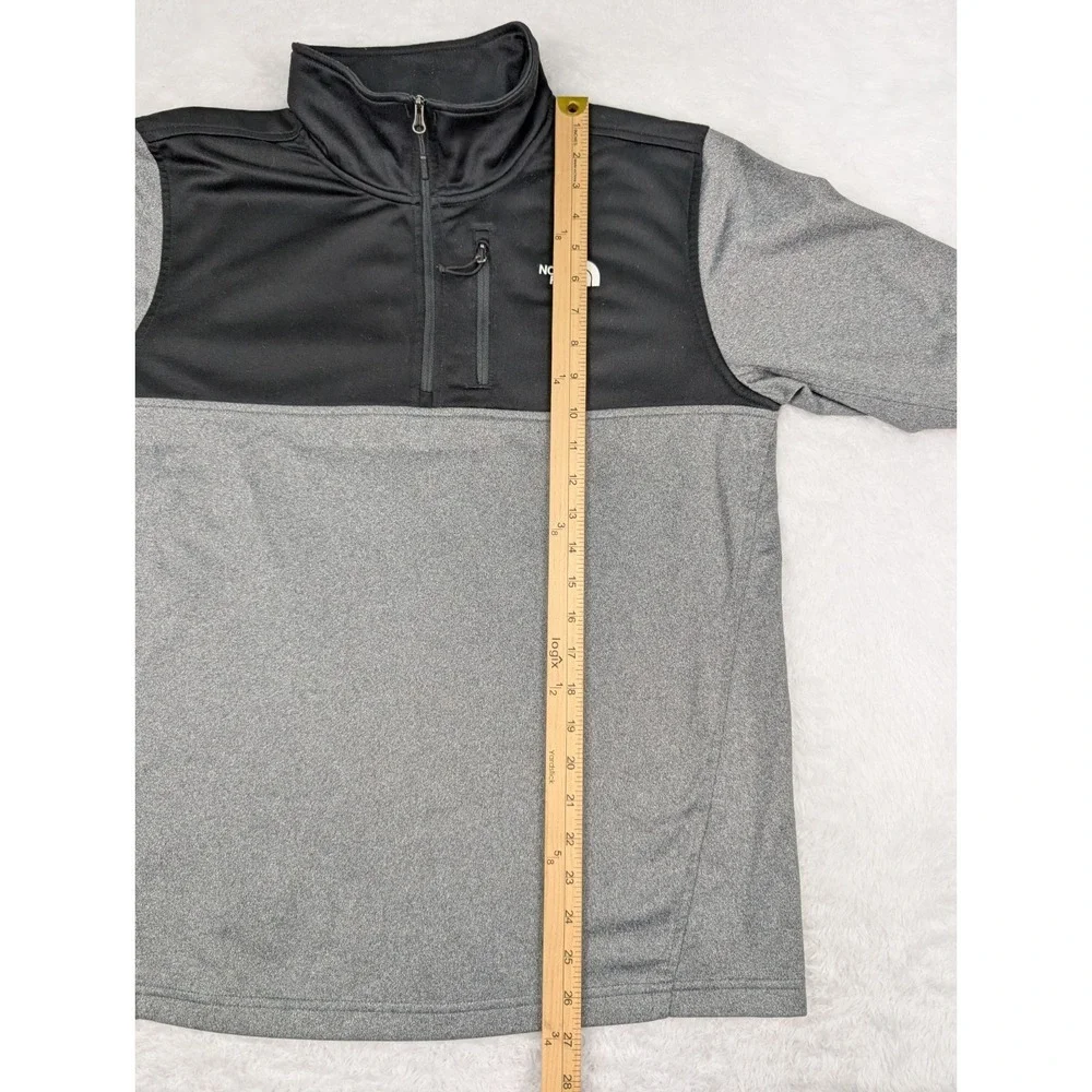 North Face Denali 1/4 Zip Pullover Men's M Gray/Black Sweatshirt Lightweight